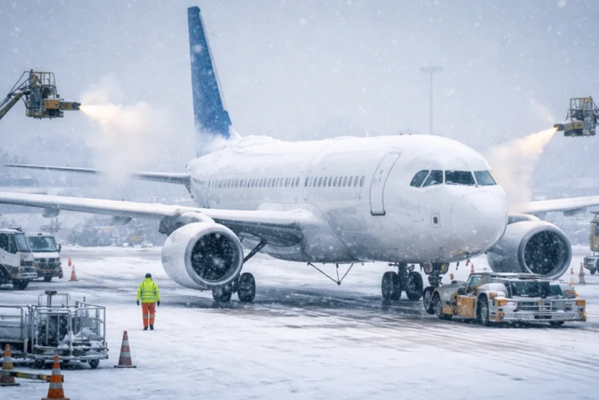 Avropada əlverişsiz hava şəraiti səbəbindən bir neçə hava limanı işini dayandırıb