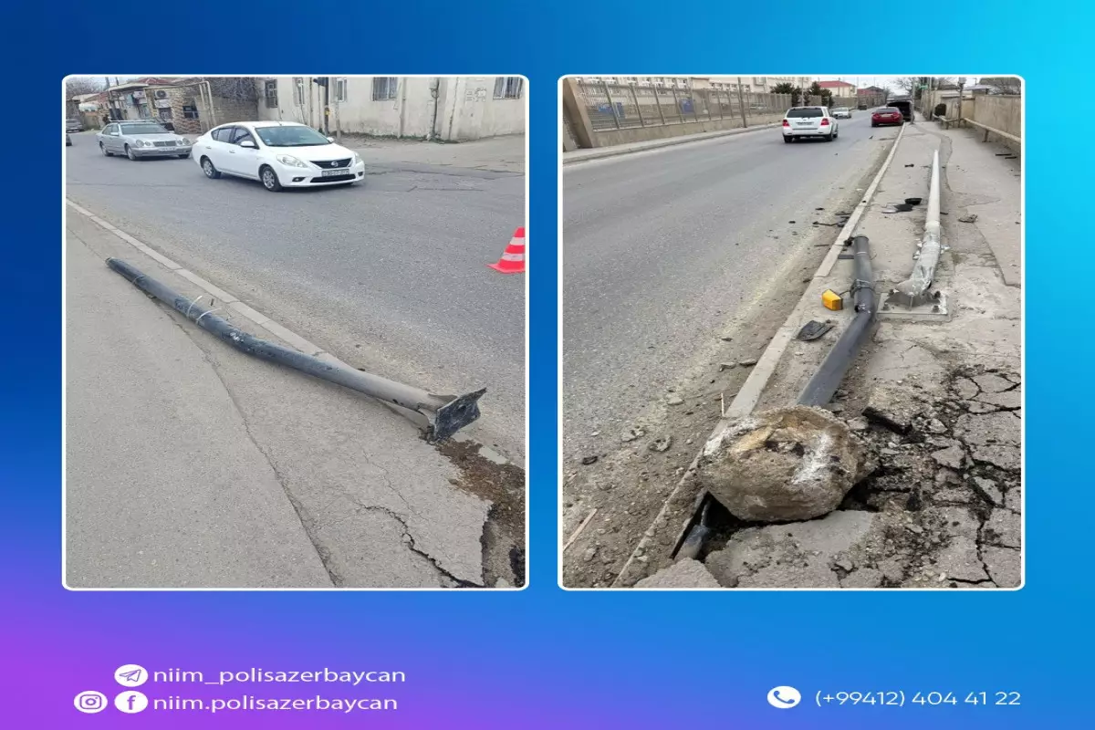 Bakıda svetofor yararsız hala düşüb - FOTO