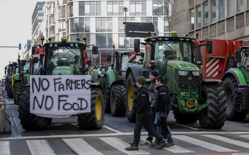 Brüsseldə fermerlərin polislə toqquşması baş verib