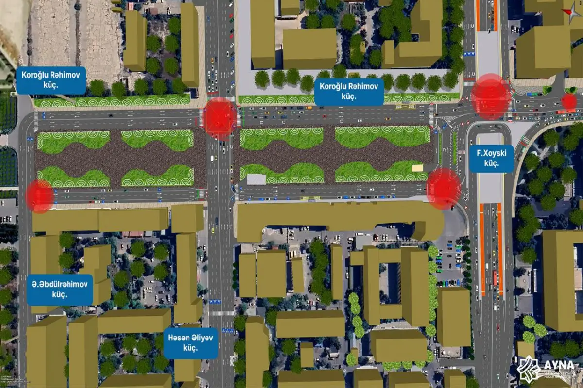 Bu küçədə nəqliyyatın hərəkətində dəyişikliklər edilir