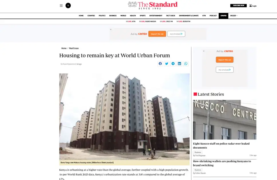 Keniya qəzeti Vaşinqton Bəyannaməsinin Azərbaycanda keçiriləcək qlobal tədbirlərə təsiri haqqında yazıb