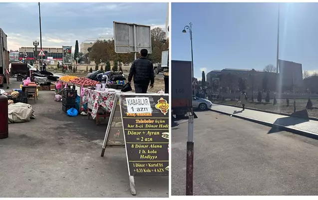 Gəncədə qanunsuz küçə ticarətinə qarşı reyd -FOTO