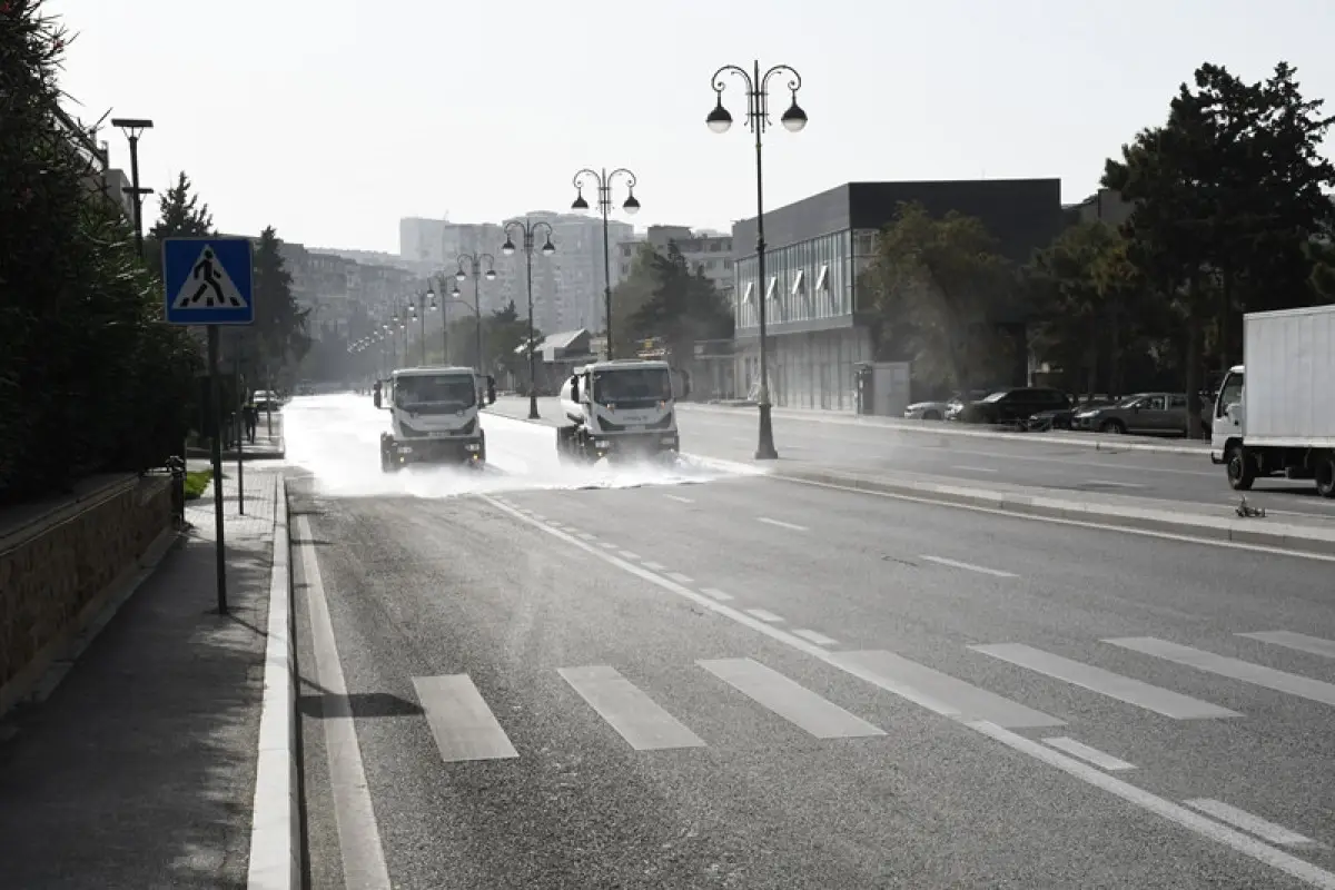 Paytaxtda növbəti təmizlik işləri aparılıb, yaşıllıqlara qulluq göstərilib