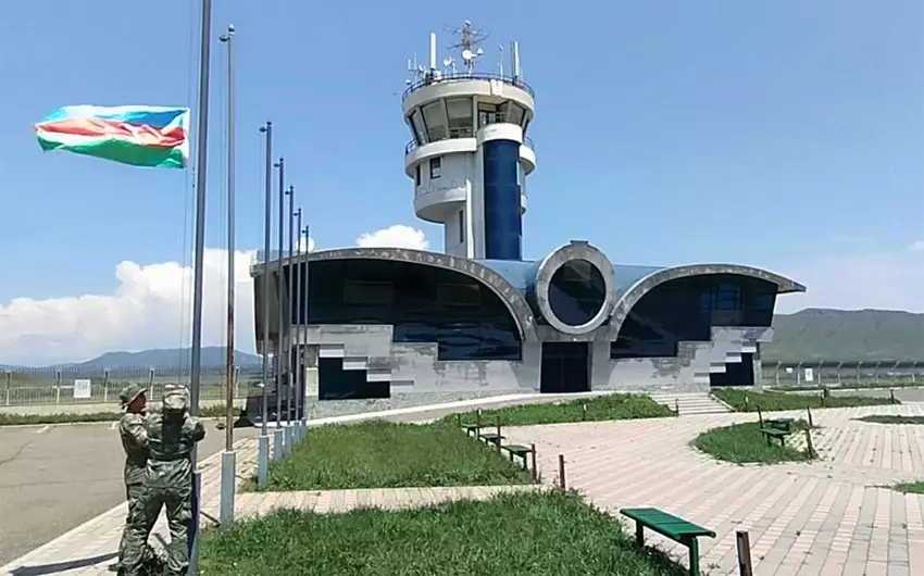 Xocalı aeroportunda Azərbaycan bayrağı qaldırılıb