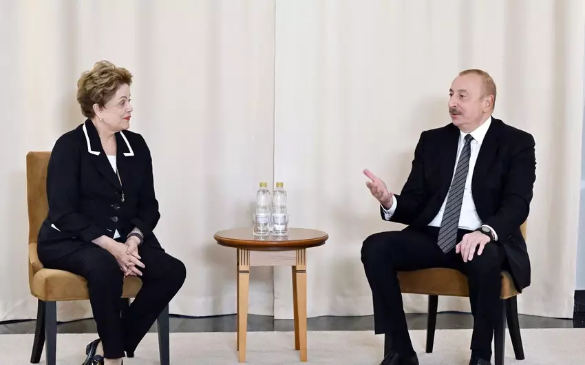 İlham Əliyevin Yeni İnkişaf Bankının prezidenti Dilma Russeff ilə görüşü olub