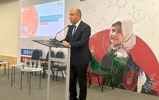 Elm və təhsil naziri UNESCO-nun Qlobal Təhsil Görüşündə çıxış etdi - Fotolar