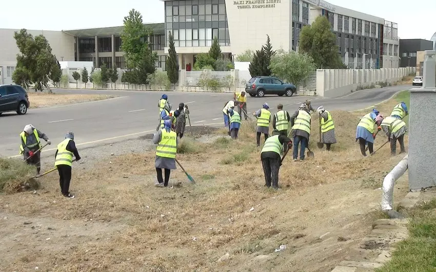 Bakıda yanğına səbəb olan quru ot, kol-kos və məişət tullantıları yığılan sahələr təmizlənib