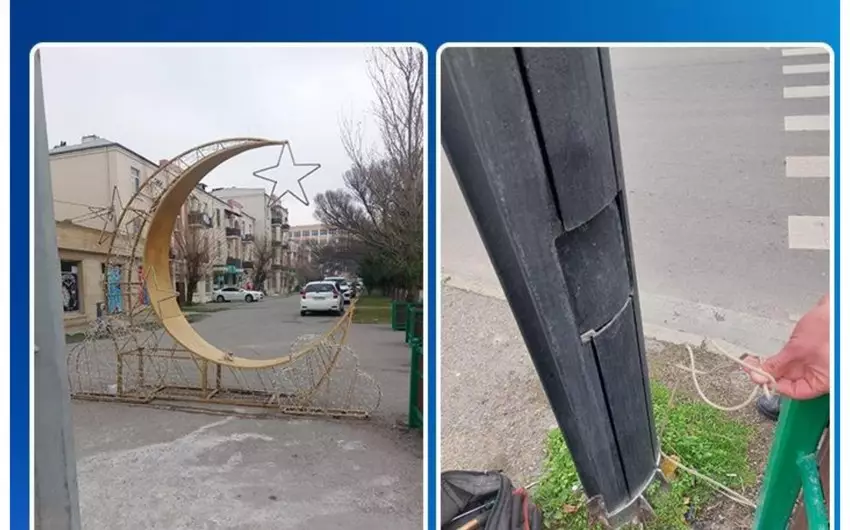 Suraxanı rayonunda Yeni il çilçırağını svetofora qoşublar