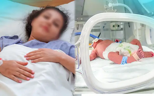 Metroda doğulan körpə küvəzə salınıb - Foto