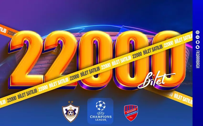 "Qarabağ" - "Rakuv" oyununa satılan bilet sayı açıqlanıb