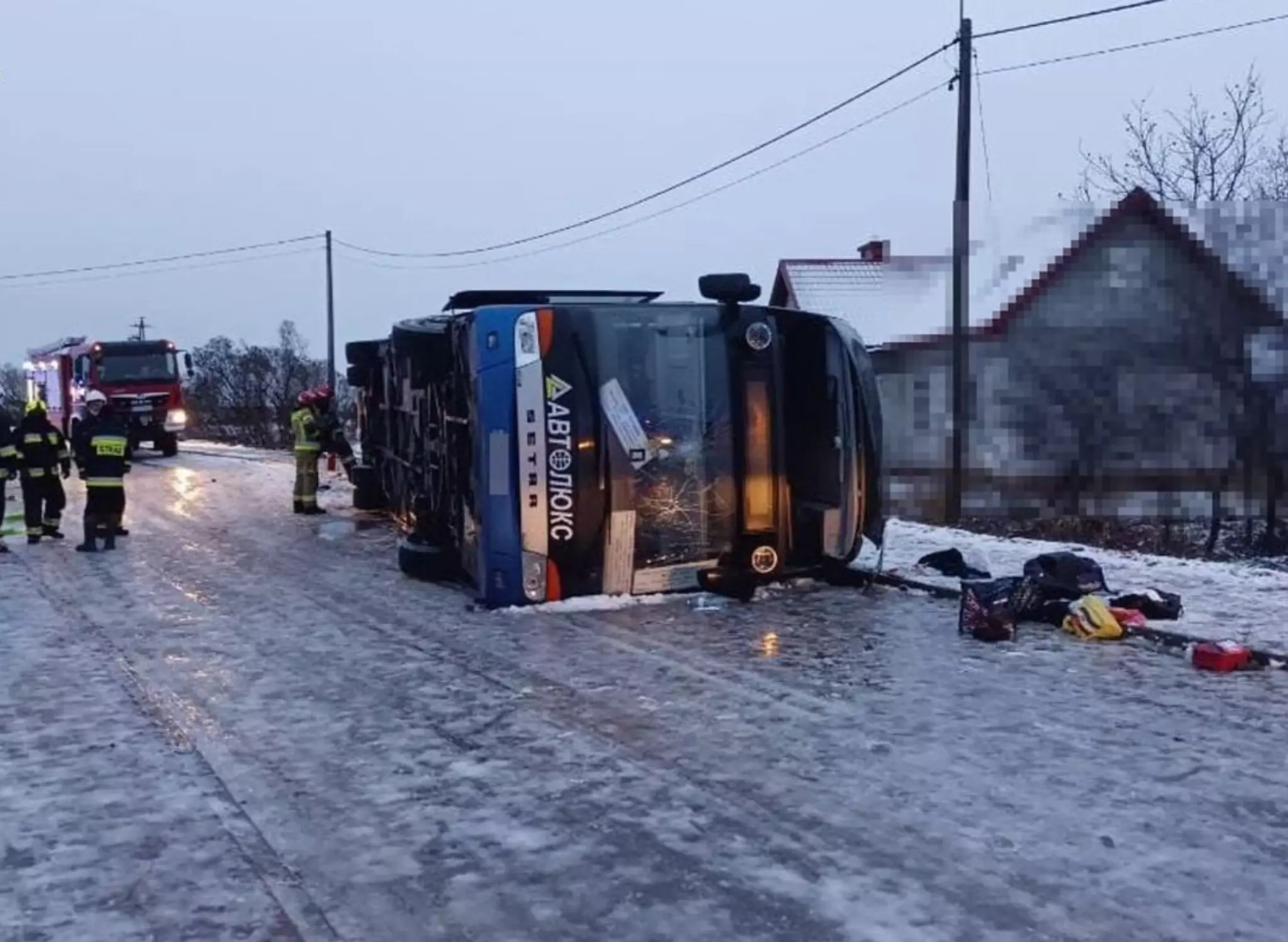 Polşada Ukrayna avtobusu aşıb