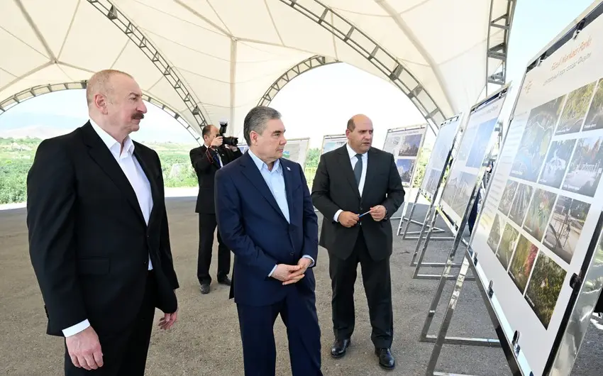 Füzuli şəhərinin dağıdılmış yerlərinə baxdılar - FOTOLAR