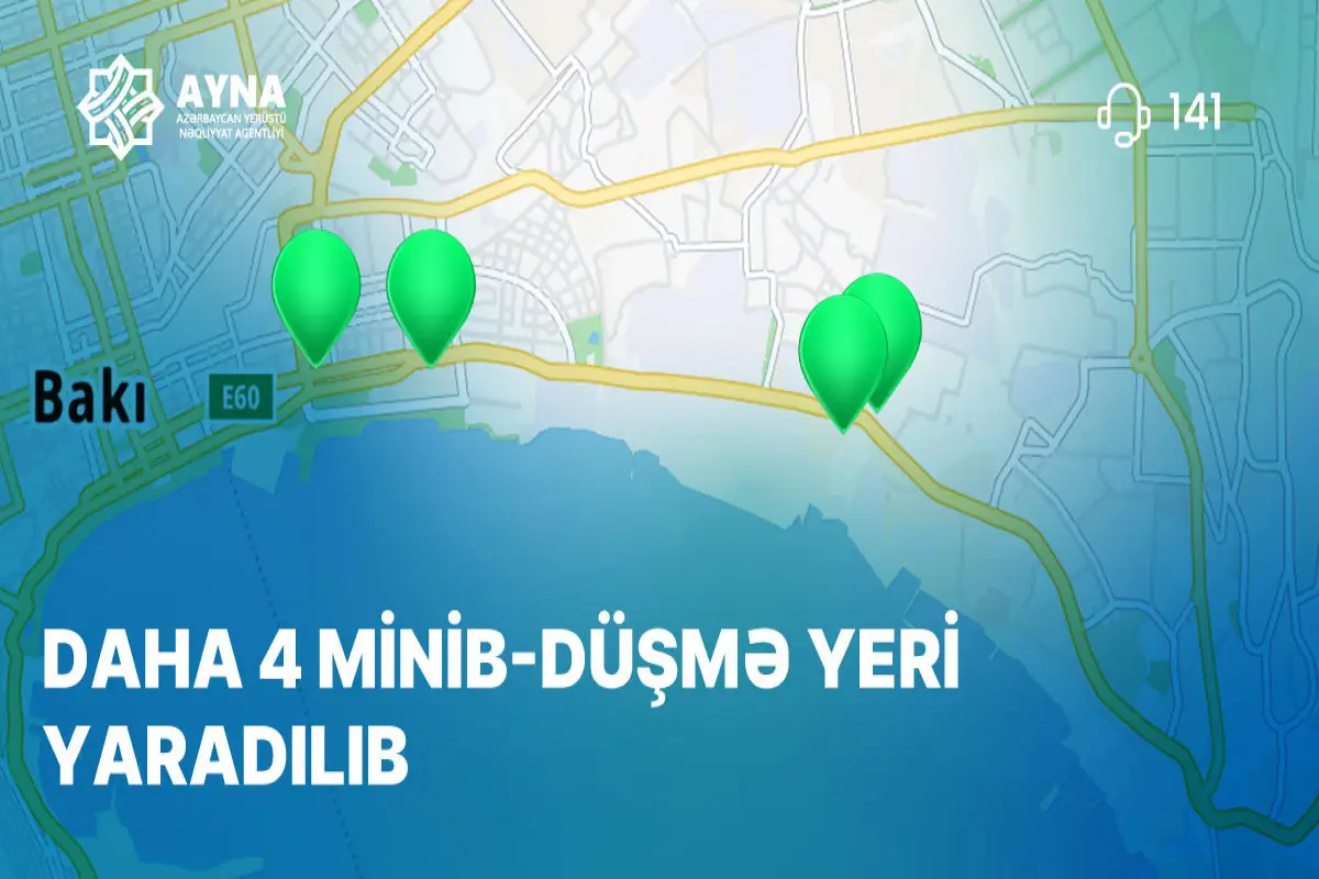 Bakıda daha dörd avtobus zolağında minib-düşmə yerləri yaradılıb