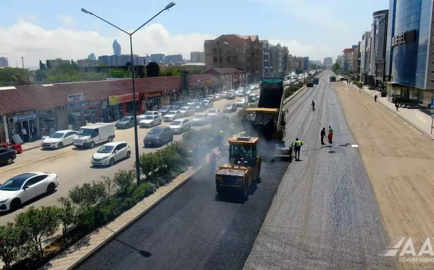 AAYDA: Nərimanov rayonunda Əhməd Rəcəbli küçəsinin bir hissəsi təmir olunur