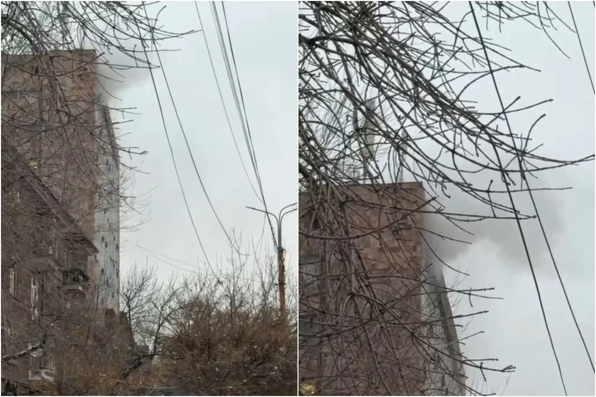 В Ереване горит здание центрального управления полиции