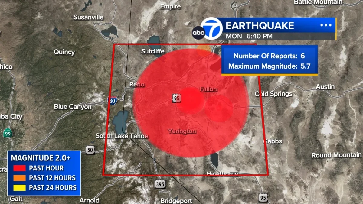 ABŞ-nin Nevada ştatında 5,7 bal gücündə zəlzələ baş verib