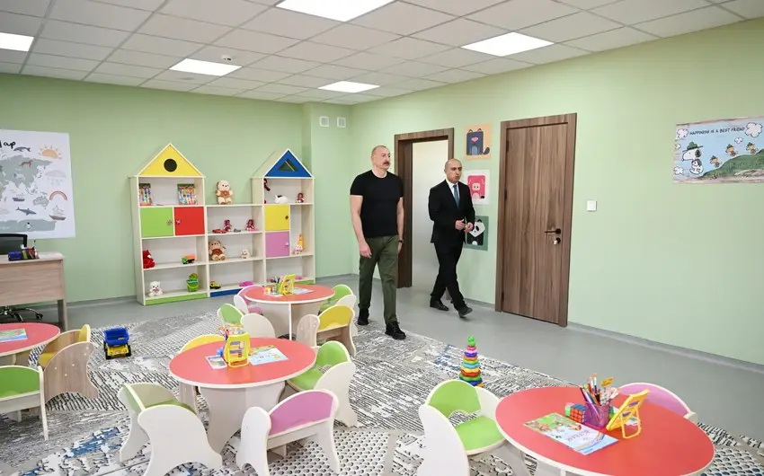 Ağdam şəhərində 1 nömrəli körpələr evi-uşaq bağçası istifadəyə verilib - FOTOLAR