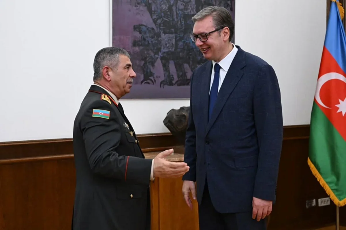 Serbian President Vucic receives Defense Minister Zakir Hasanov