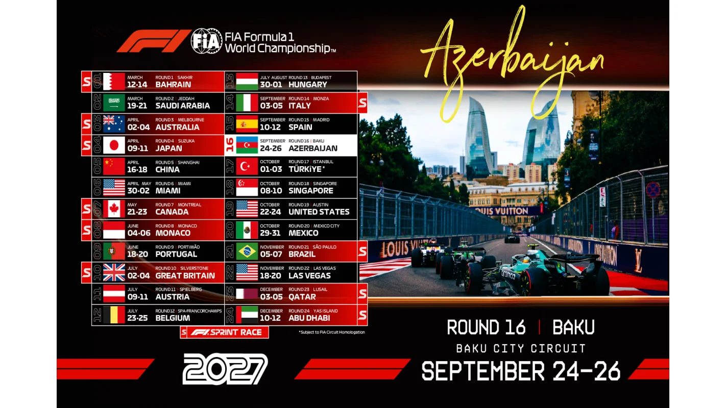 Azerbaijan Grand Prix to be held in September 2027