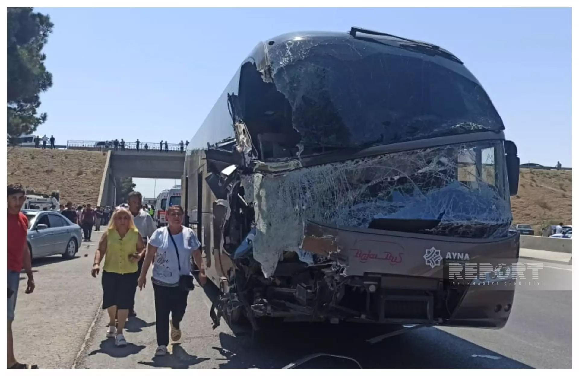 Bakı-Sumqayıt yolunda 2 avtobus toqquşdu, ölən və yaralanan var - YENİLƏNİB - FOTO