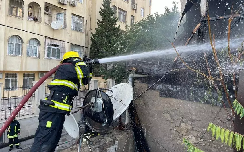 Bakıda fərdi evdə yanğın olub - YENİLƏNİB