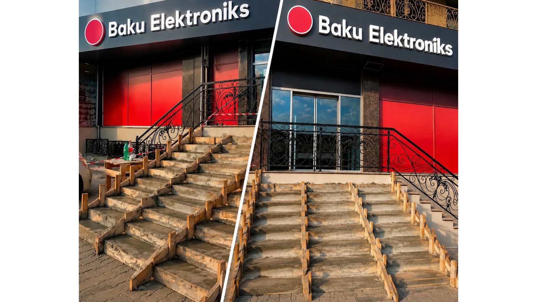 "Baku Electronics" piyada səkisini zəbt etdi - Şirkət SUSDU, İcra Hakimiyyəti QANUNSUZDUR DEDİ