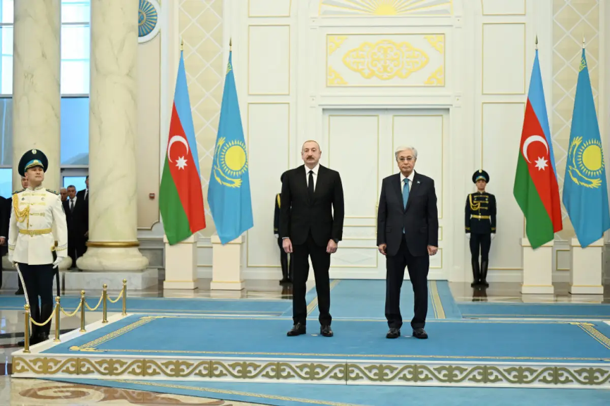 Azərbaycan Prezidentinin Astanada rəsmi qarşılanma mərasimi keçirilib - YENİLƏNİB