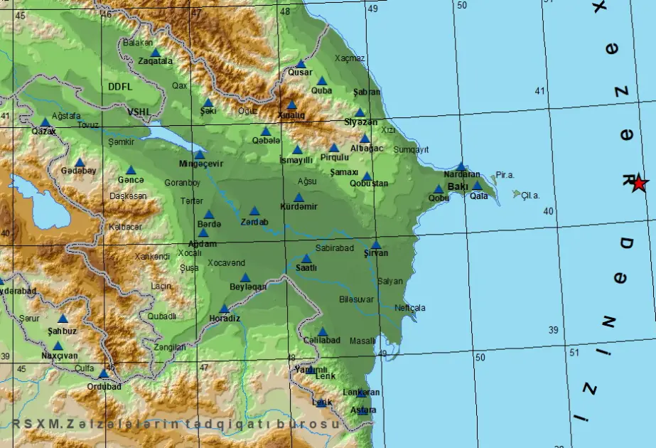 Xəzərdə zəlzələ baş verdi