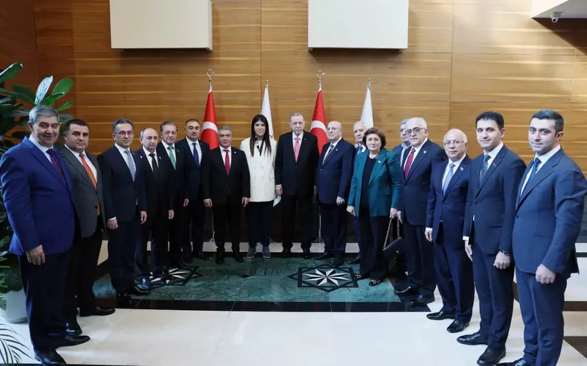 Ərdoğan Azərbaycan parlament nümayəndə heyətini qəbul edib