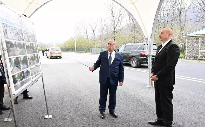 Prezident bu avtomobil yolunun açılışında iştirak edib - YENİLƏNİB