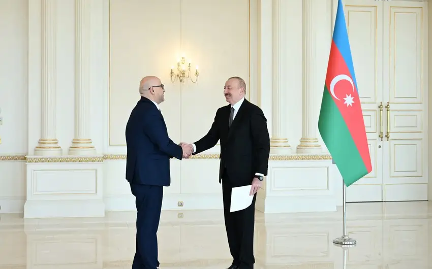 Prezident Fələstin səfirinin etimadnaməsini qəbul etdi - FOTO