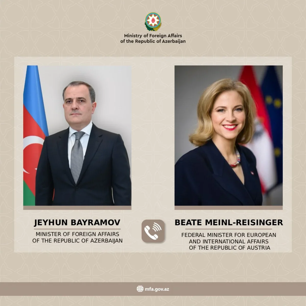 Джейхун Байрамов обсудил с главой МИД Австрии атаку Ирана