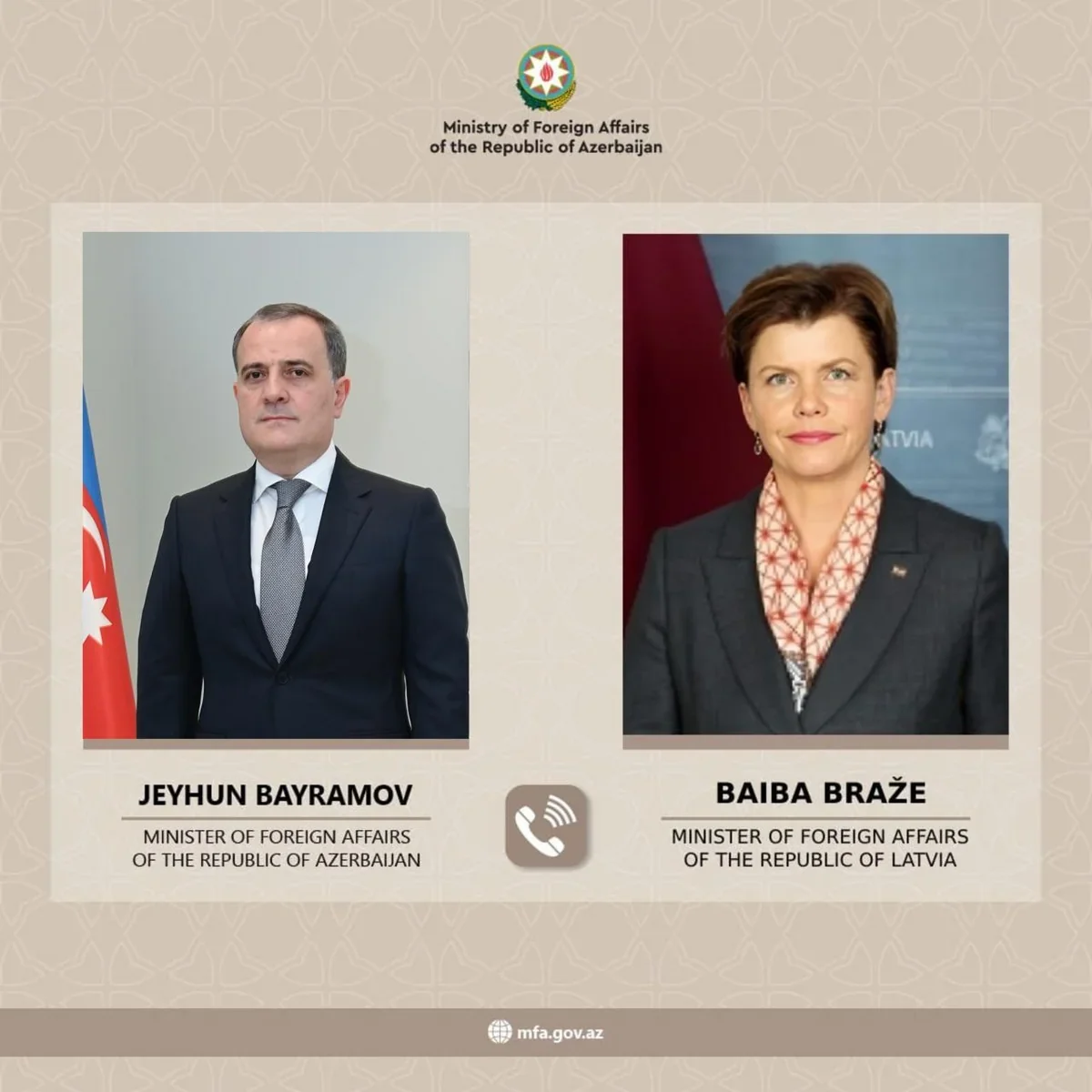 Ceyhun Bayramov Latviya XİN rəhbəri ilə gərginliyi müzakirə etdi