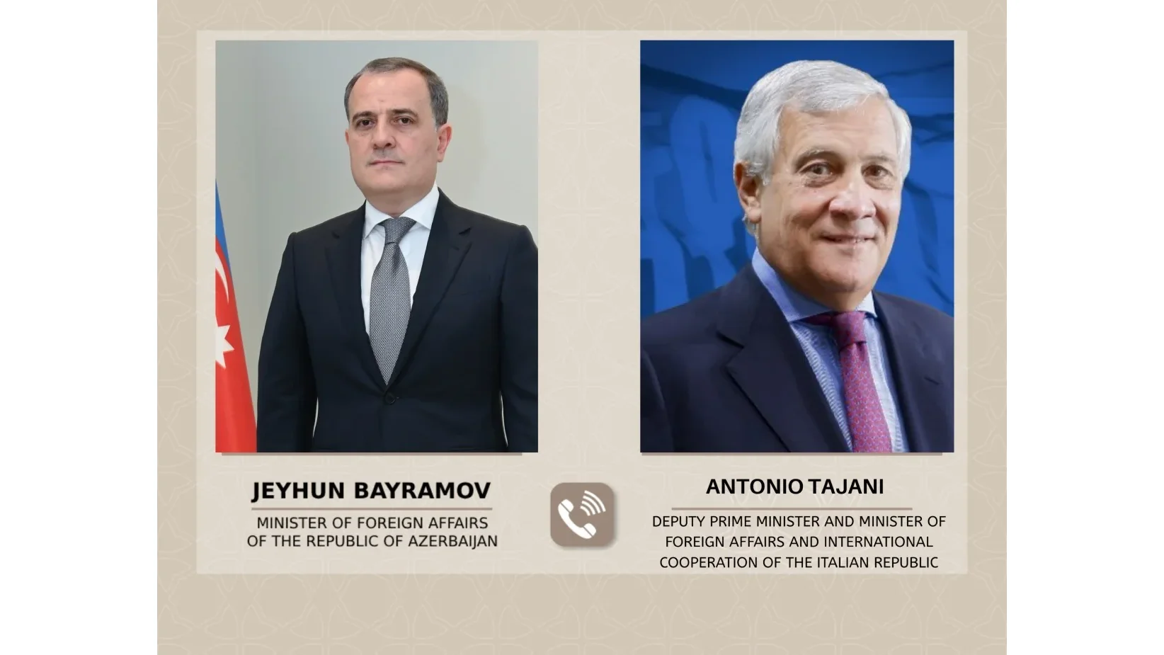 Ceyhun Bayramov və Antonio Tayani strateji tərəfdaşlığı müzakirə ediblər