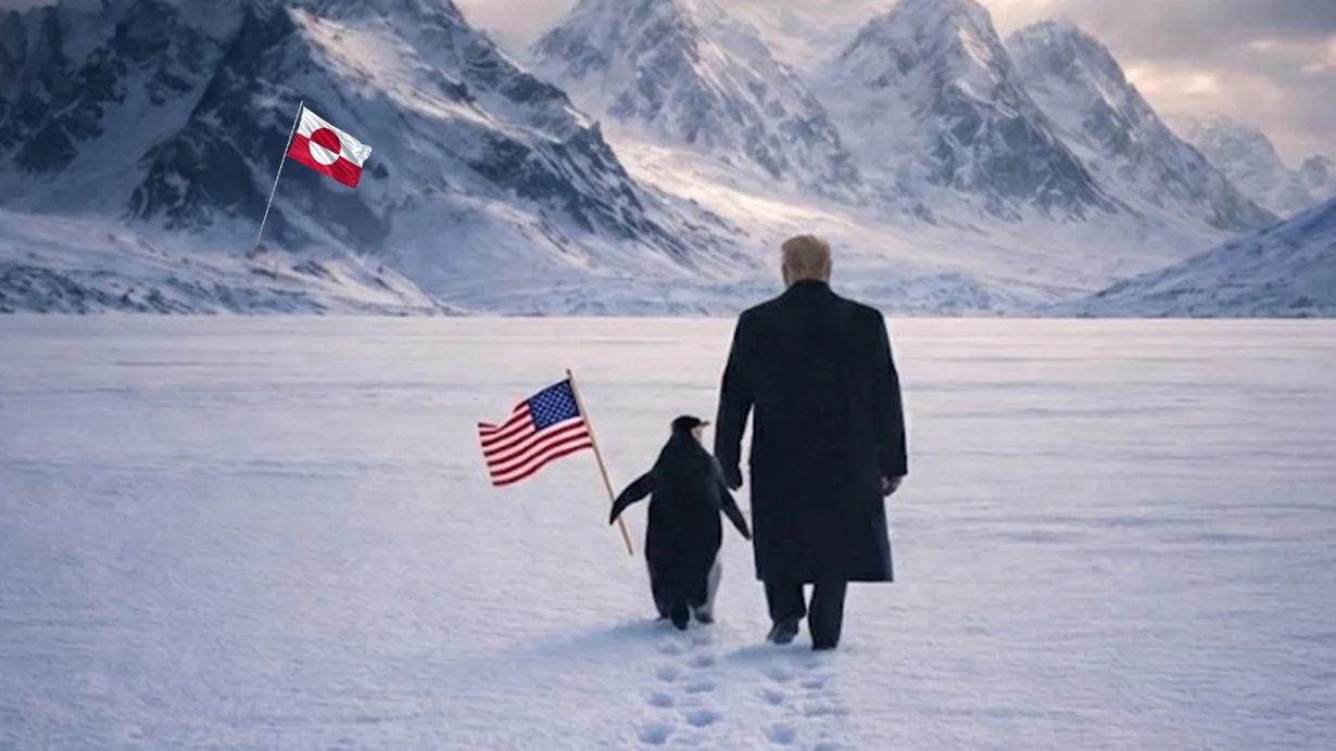 Ağ Evdən maraqlı Qrenlandiya paylaşımı: Donald Tramp və pinqvin