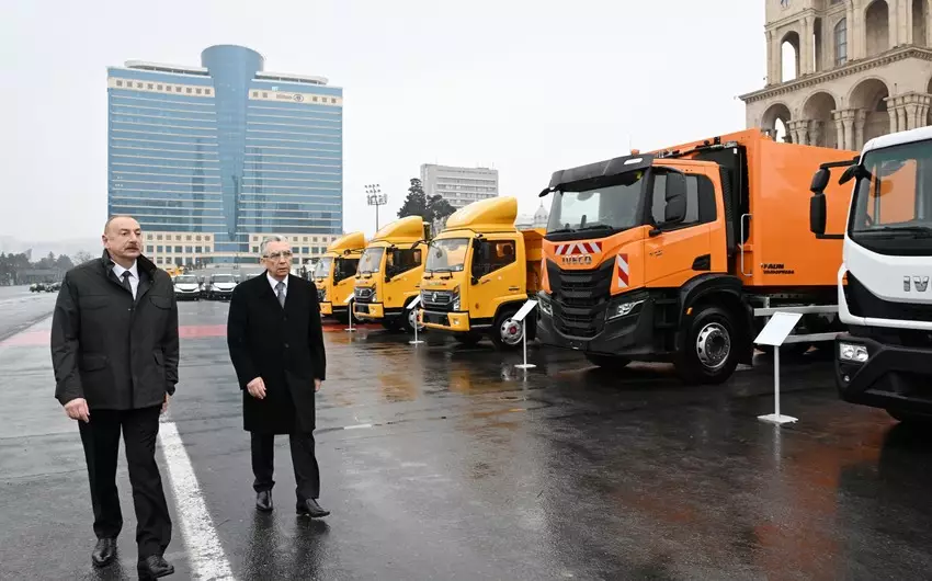 İlham Əliyev xüsusi təyinatlı nəqliyyat vasitələri ilə tanış olub - YENİLƏNİB