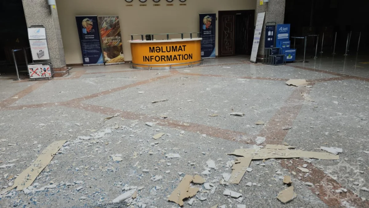 Кадры из аэропорта Нахчывана после атаки дронов - ФОТО