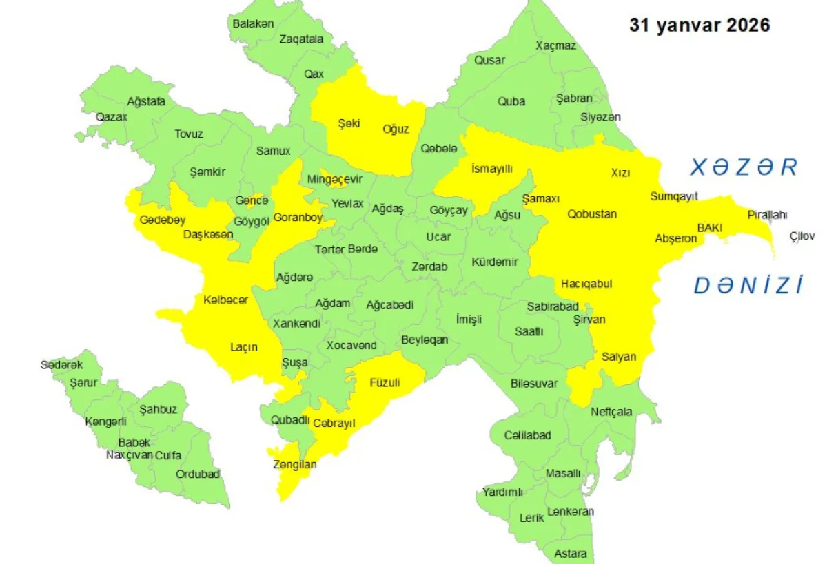 Küləkli hava şəraiti ilə bağlı xəbərdarlıq verilib