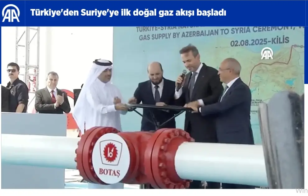 Türkiyə və Şimali Kipr mediası Azərbaycan qazının Suriyaya nəqlinə başlanması mərasimini geniş işıqlandırıb