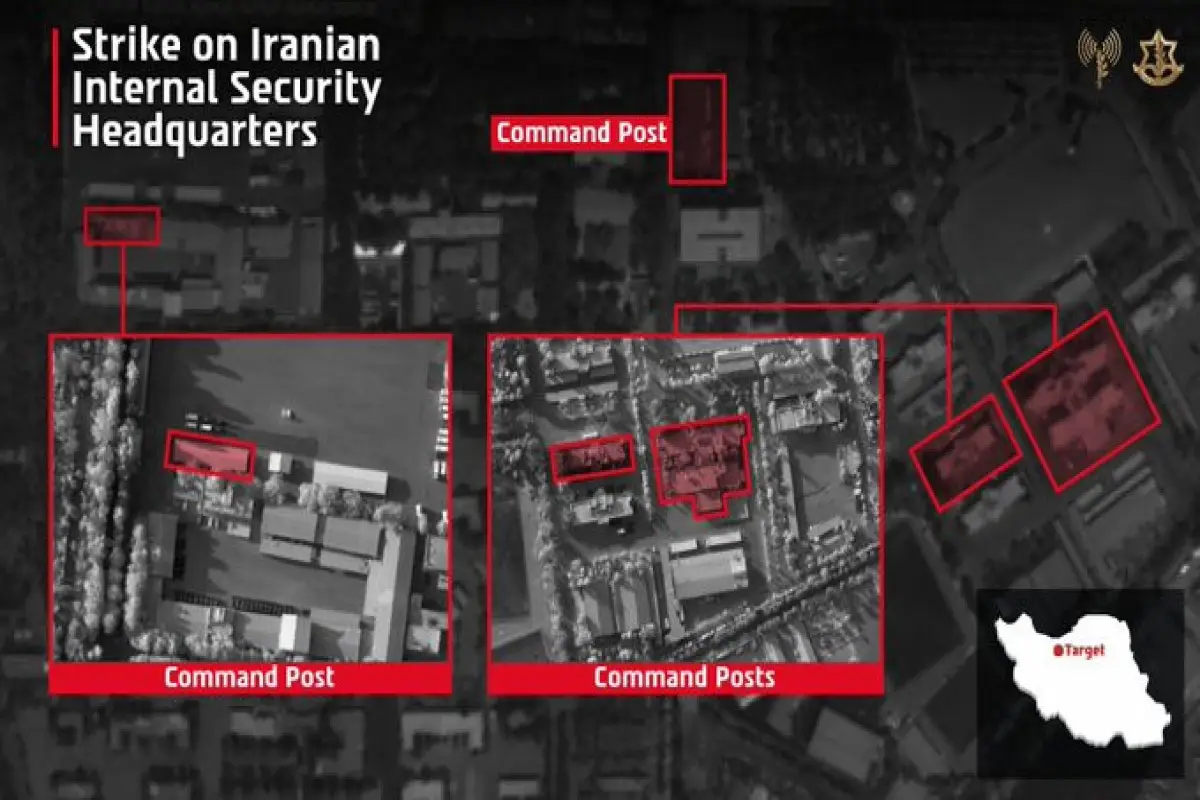 İsrail ordusu İranın Daxili Təhlükəsizlik Qərargahınına zərbə endirib