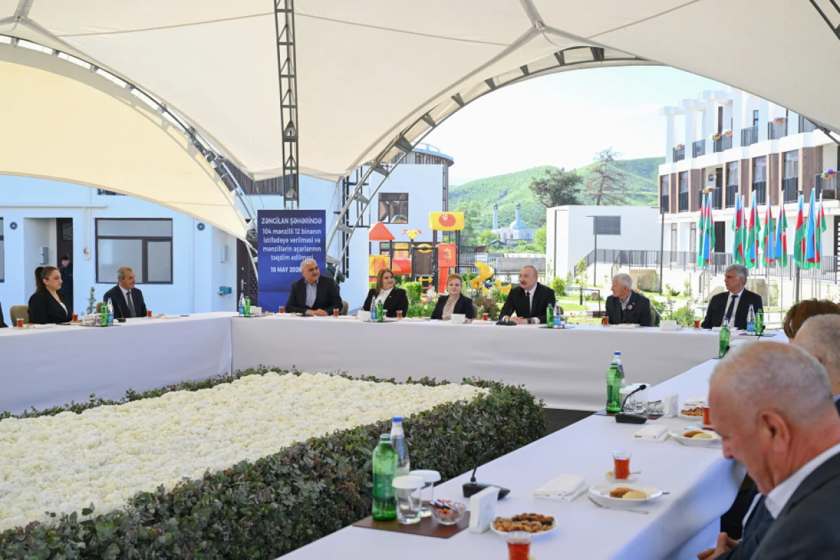 President Ilham Aliyev meets residents in Zangilan