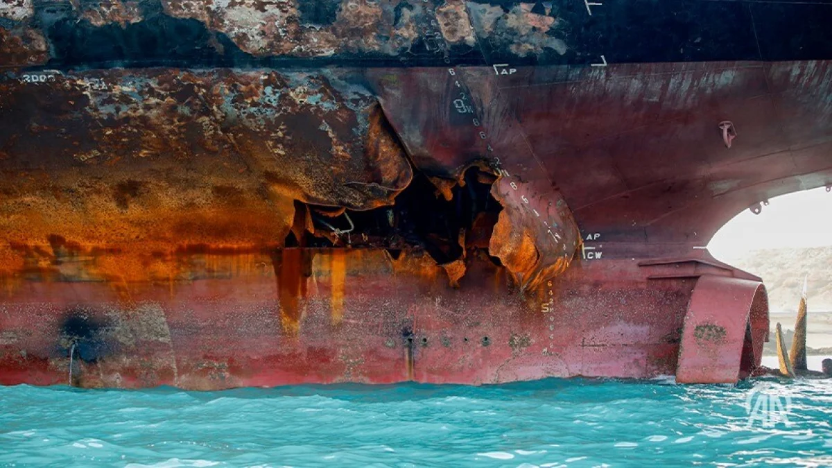 Iran says oil tanker hit a mine and caught fire in Strait of Hormuz