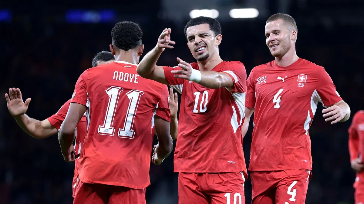 Switzerland beat 10-man Scotland 3-0 in Nations League