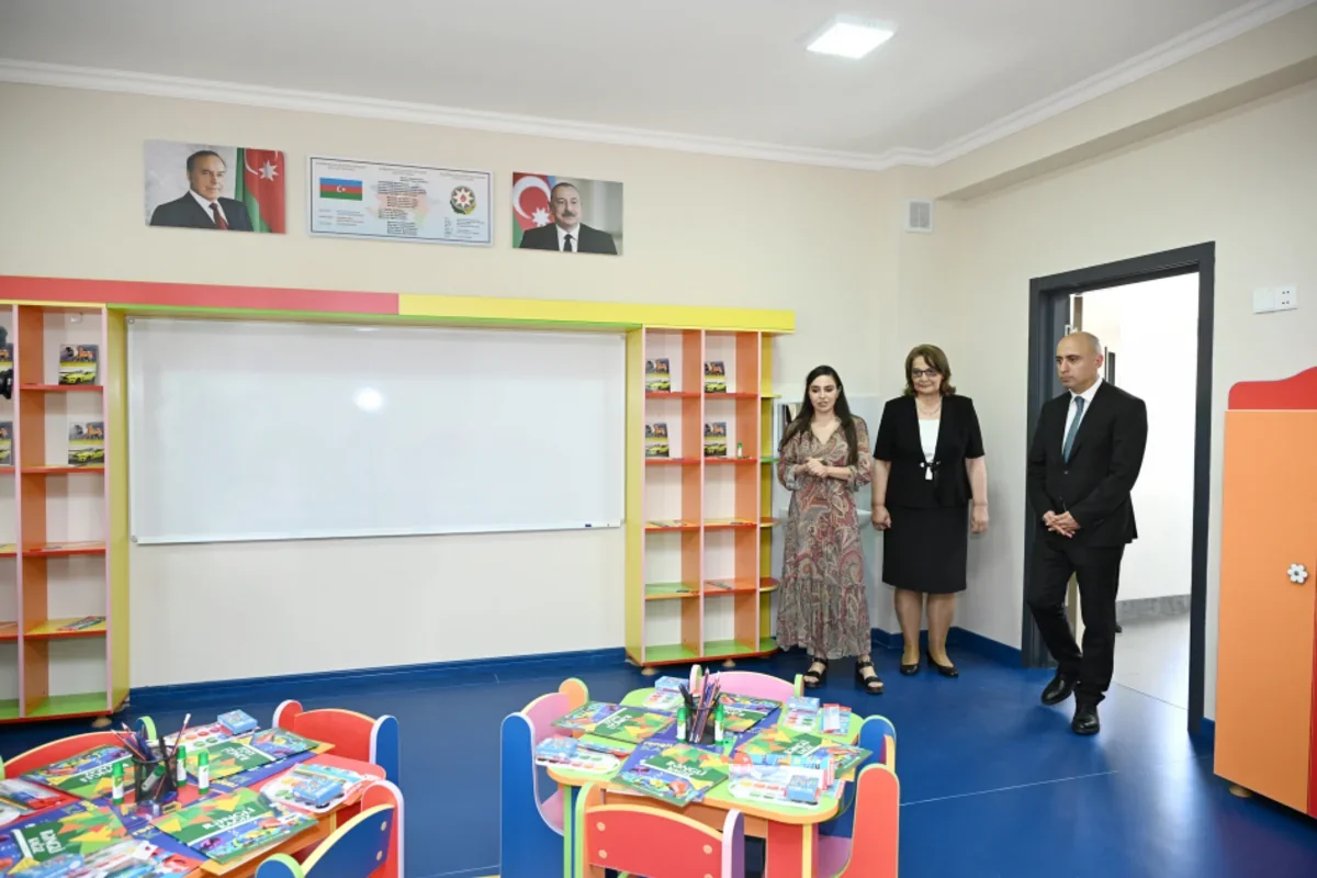 Leyla Əliyeva Yevlaxda yeni məktəb binasının açılışını etdi