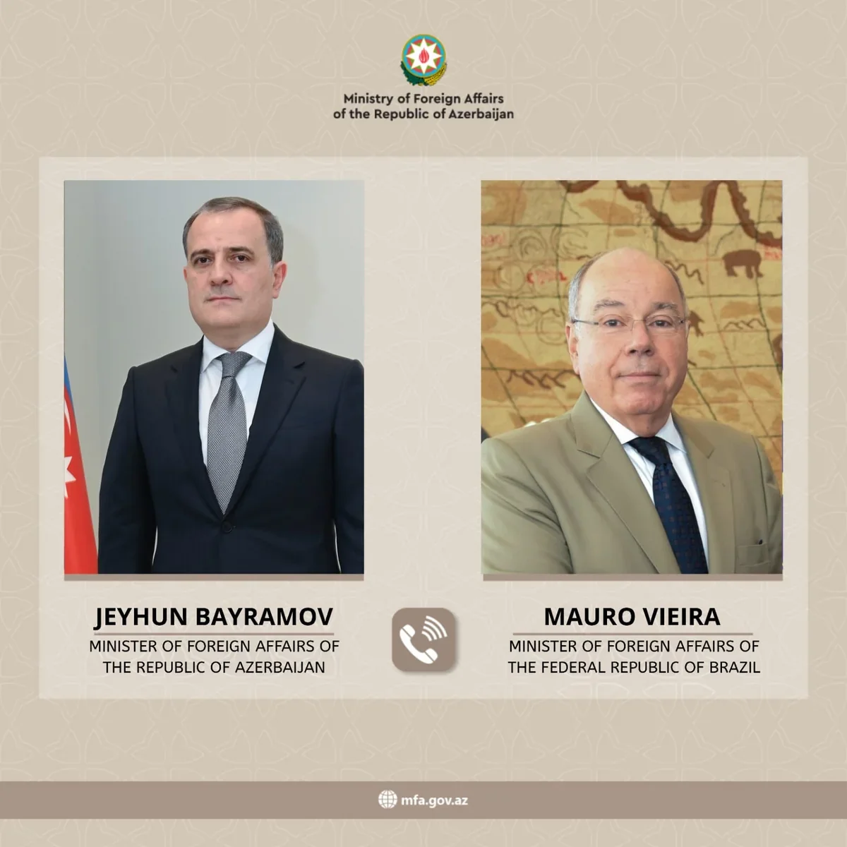 Mauro Vieyra Ceyhun Bayramova zəng edib