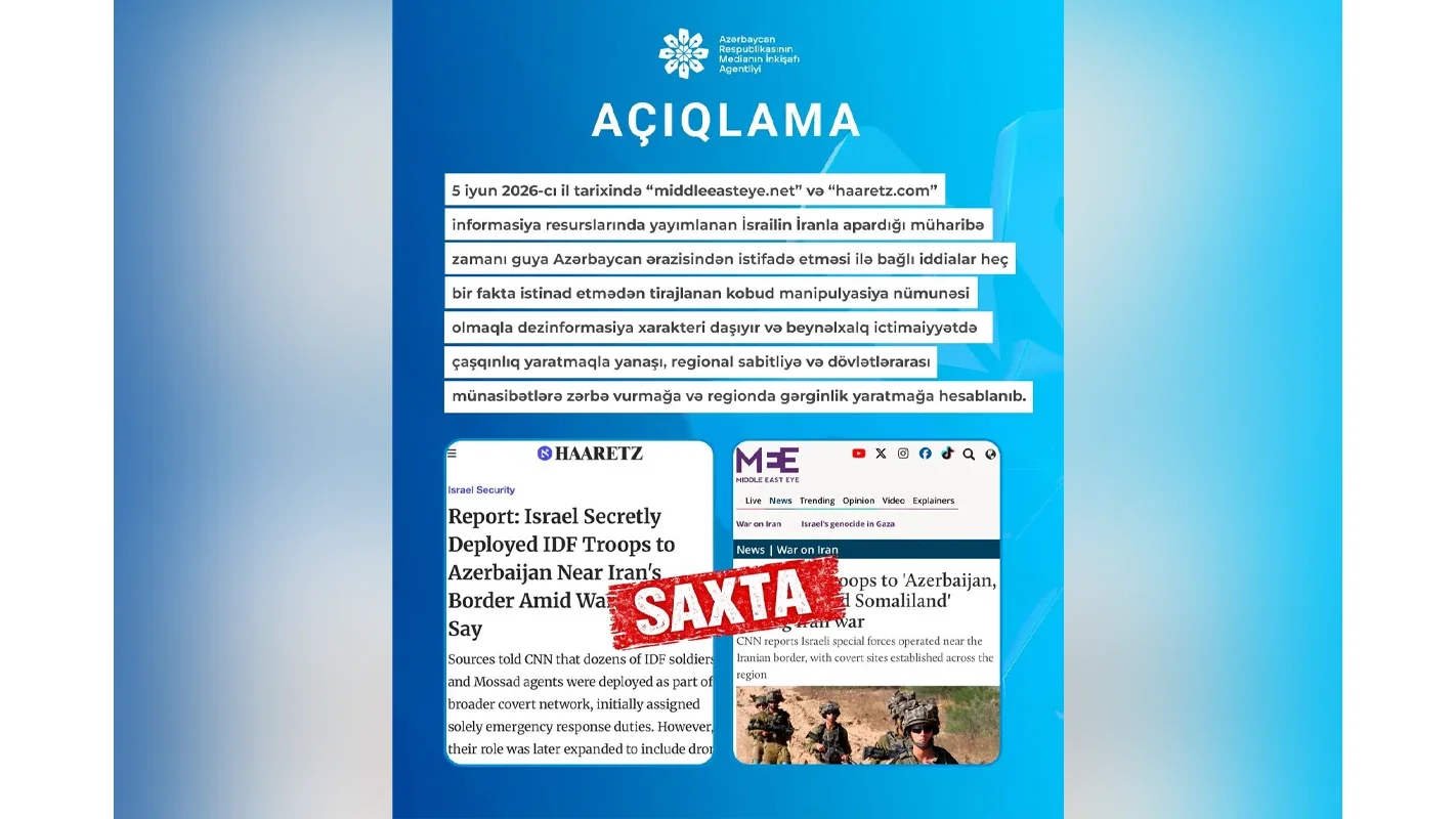 MEDİA: Azərbaycanla bağlı iddialar yalandır