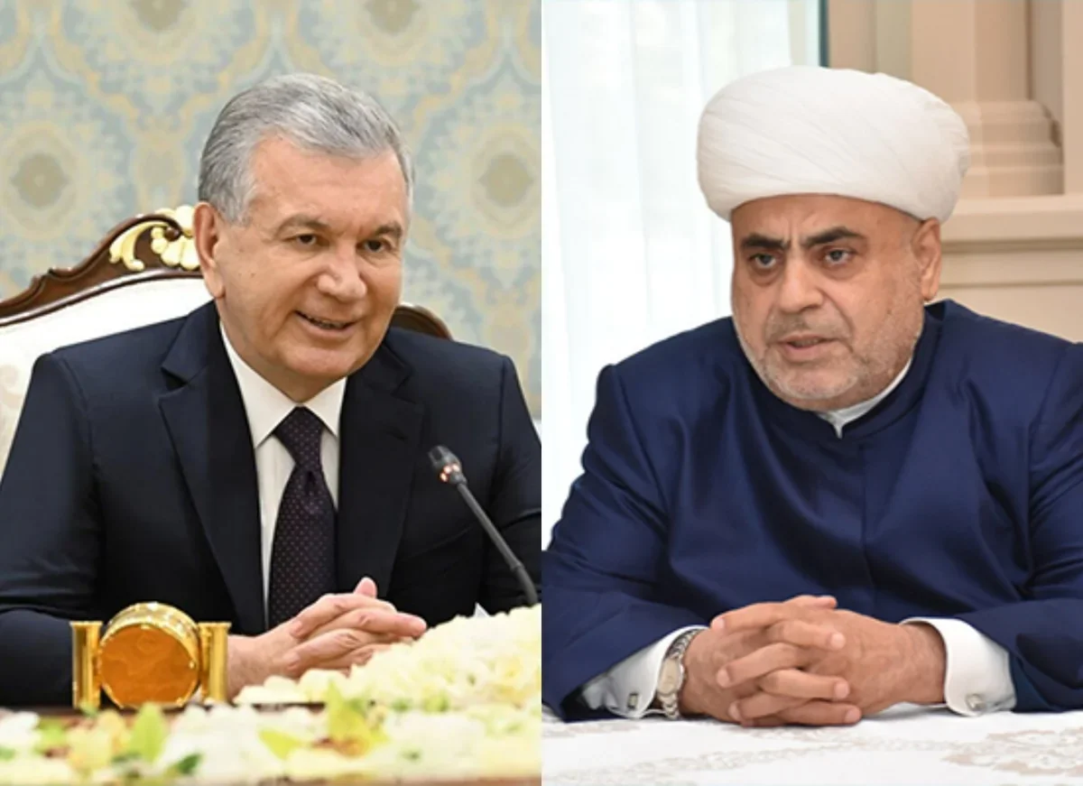Özbəkistan Prezidenti Paşazadəyə yüksək dövlət ordeni təqdim etdi