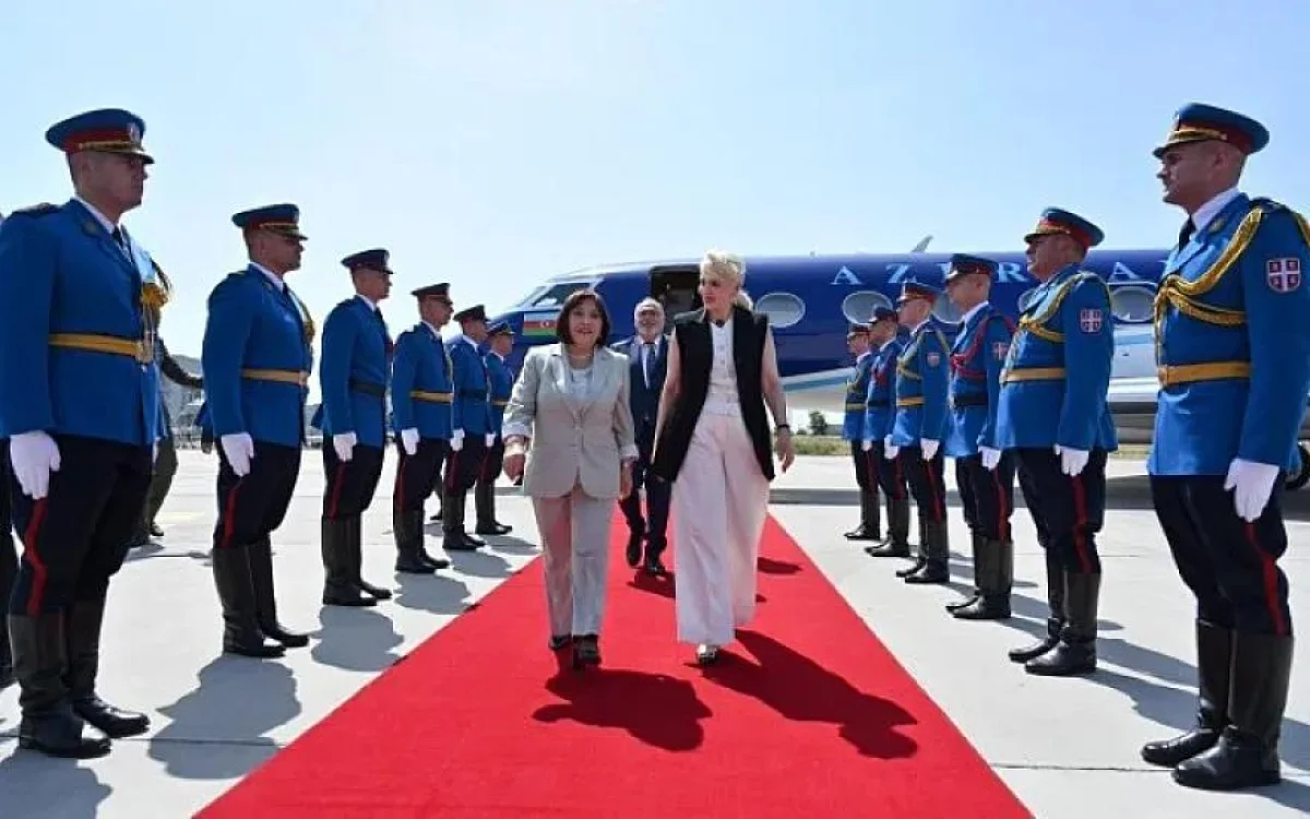 Speaker Sahiba Gafarova arrives in Serbia for official visit