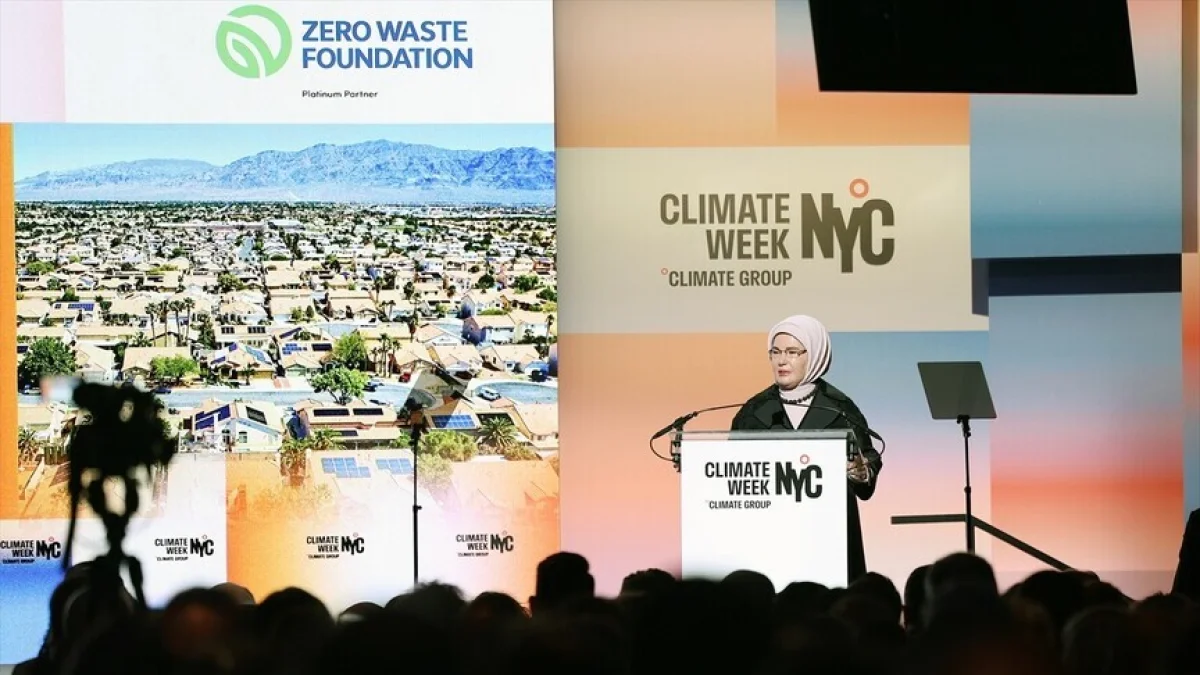 Turkish first lady urges global shift in consumption habits to tackle climate crisis