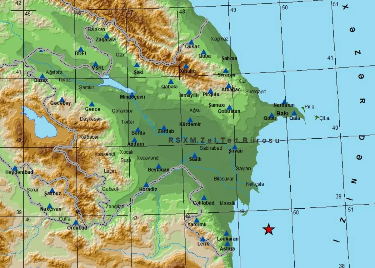 Xəzər dənizində zəlzələ baş verib